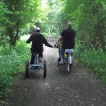 enjoying the bike tracks