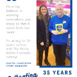 Martin Sanderson, Our longest serving colleague celebrating 35 years with The Works! #LongService