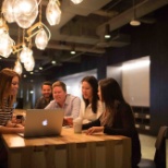 A communal workspace in our office