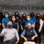 Celebrating their first official day as Westland Insurance.