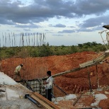 Concreting was done for box culvert wall